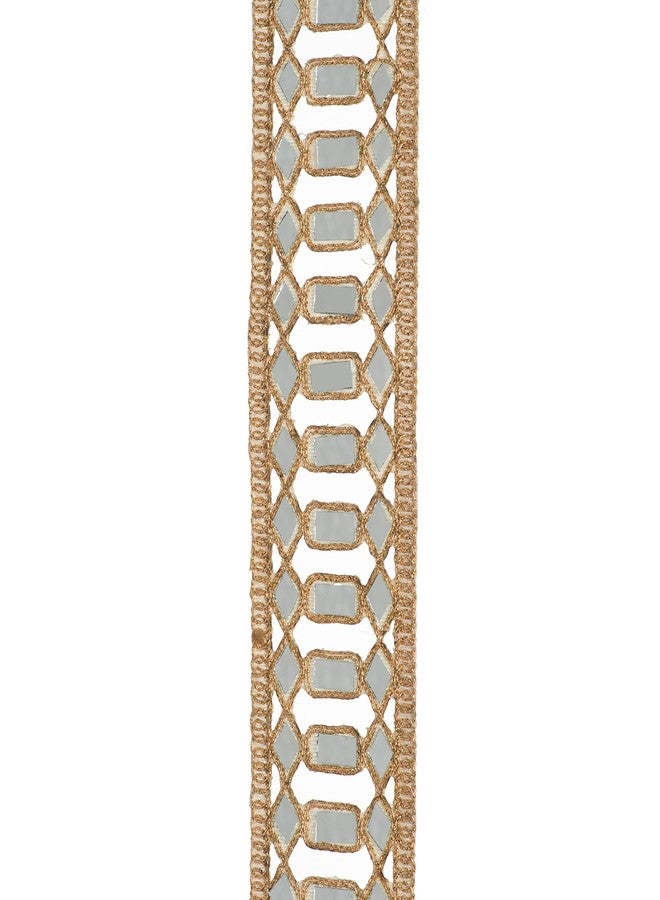 CORIOX Shiny Mirror Lace 9 Meter Border for Dresses, Sarees, Suits, Blouses, Dupattas, Bags, Art and Craft. (Copper) - Image 4